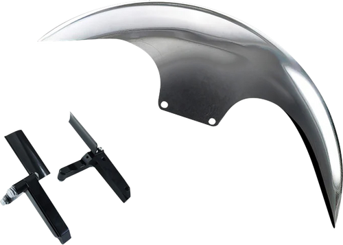 PAUL YAFFE BAGGER NATION PYO:CAFE-21-18SG-B Cafe Front Fender - 21" Wheel - With Inverted Fork Adapters - Debris Guards - HD Softail - 21" Wheel With Inverted Fork Adapters Debris Guards HD Softail