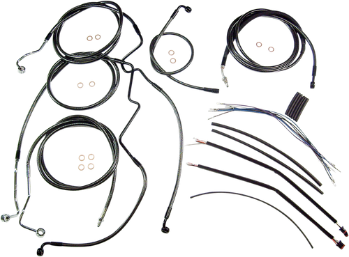 MAGNUM SHIELDING 487342 Black Pearl™ Designer Handlebar Installation Kit - 15"-17" - '14-'15 FLH - 15"-17" '14-'15 FLH
