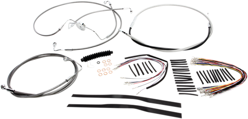 MAGNUM SHIELDING 589311 XR Handlebar Installation Kit - 12"-14" Ape Hangers - '08-'13 FLH - Stainless Steel - 12"-14" Ape Hangers '08-'13 FLH Stainless Steel