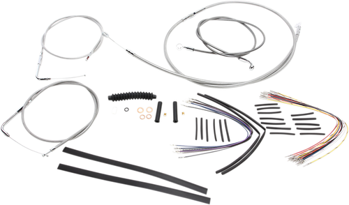MAGNUM SHIELDING 589382 XR Handlebar Installation Kit - 15"-17" Ape Hangers - '96-'05 Dyna - Stainless Steel - 15"-17" Ape Hangers '96-'05 Dyna Stainless Steel