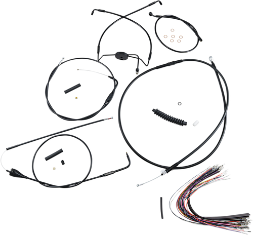 MAGNUM SHIELDING 486291 XR Handlebar Installation Kit - 12"-14" Ape Hangers - '07 FLH - Black - 12"-14" Ape Hangers '07 FLH Black