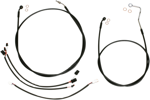 MAGNUM SHIELDING 486701 XR Handlebar Installation Kit - 12"-14" Ape Hangers - '16 FLH - Black - 12"-14" Ape Hangers '16 FLH Black