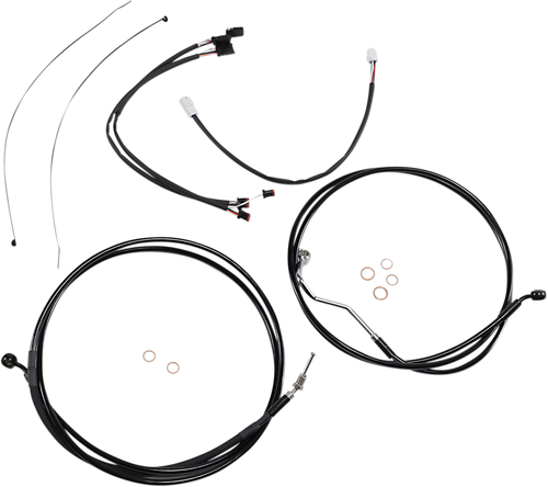 MAGNUM SHIELDING 486882 XR Handlebar Installation Kit - 15"-17" Ape Hangers - '17-'20 FLTR - Black - 15"-17" Ape Hangers '17-'20 FLTR Black