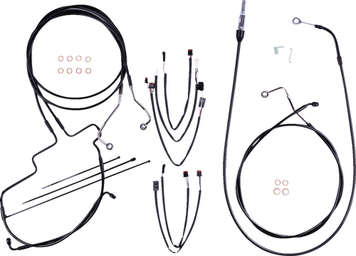 MAGNUM SHIELDING 4861191 XR Handlebar Installation Kit - 12"-14" Ape Hangers - '21-'24 FLH - Black - 12"-14" Ape Hangers '21-'24 FLH Black