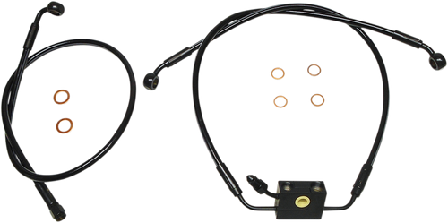 MAGNUM SHIELDING SBB1335-28 Brake Line - XR - Dual Disc - ABS - Black - Softail - XR Dual Disc ABS Black Softail