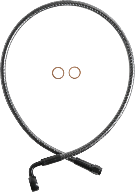 MAGNUM SHIELDING AS778026 Brake Line - Front - 12 mm - 90° - 26" - KARBONFIBR - Front 12 mm 90° 26" KARBONFIBR