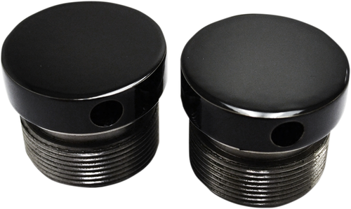 LA CHOPPERS LA-7504-39B Flush-Mount Fork Cap - 39 mm - Gloss Black Powder Coat - 39 mm Gloss Black Powder Coat