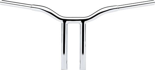 LA CHOPPERS LA-7337-12 Kage Fighter Welded Straight-Riser Handlebar - One Piece - 12" - Chrome - One Piece 12" Chrome