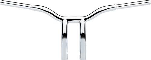 LA CHOPPERS LA-7338-10 Kage Fighter Welded Bent-Riser Handlebar - One Piece - 10" - Chrome - One Piece 10" Chrome
