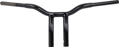 LA CHOPPERS LA-7338-10B Kage Fighter Welded Bent-Riser Handlebar - One Piece - 10" - Black - One Piece 10" Black