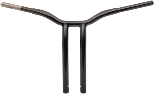 LA CHOPPERS LA-7338-16B Kage Fighter Welded Bent-Riser Handlebar - One Piece - 16" - Black - One Piece 16" Black