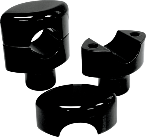 LA CHOPPERS LA-7406-01B Hefty Smooth Handlebar Risers for 1-1/4" Handlebars - 1-1/2" - Black - 1-1/2" Black