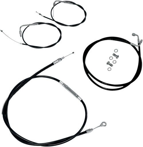 LA CHOPPERS LA-8210KT-16B Standard Black Vinyl Handlebar Cable/Brake Line Kit - 15"-17" Ape Hangers - '12-'17 FXDB/C - 15"-17" Ape Hangers '12-'17 FXDB/C