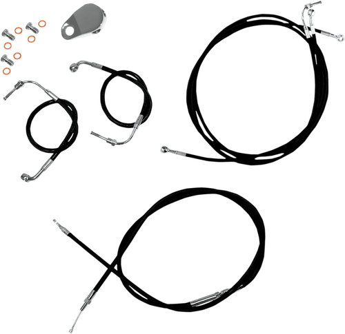 LA CHOPPERS LA-8050KT-13B Standard Black Vinyl Handlebar Cable/Brake Line Kit - 12"-14" Ape Hangers - '08-'13 FLTR - 12"-14" Ape Hangers '08-'13 FLTR