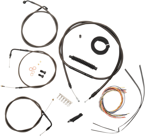 LA CHOPPERS LA-8130KT2-13M Complete Midnight Braided Cable Kit - 12"-14" Handlebars - '00-'06 FXST - 12"-14" Handlebars '00-'06 FXST