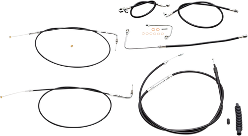 LA CHOPPERS LA-8151KT-13B Standard Black Vinyl Handlebar Cable/Brake Line Kit - 12"-14" Ape Hangers - '15 FLS - 12"-14" Ape Hangers '15 FLS