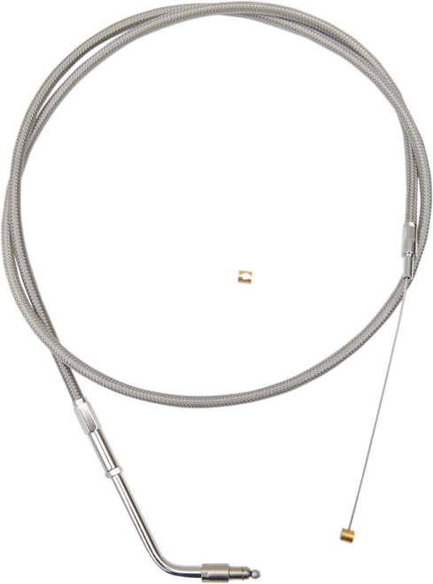 LA CHOPPERS LA-8100TH13 Stainless Braided Handlebar Throttle Cable - 12"-14" - '96-'15 Softail - 12"-14" '96-'15 Softail