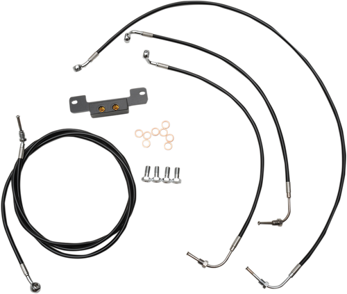 LA CHOPPERS LA-8055KT-16B Standard Black Vinyl Handlebar Cable/Brake Line Kit - 15"-17" Ape Hangers - '17-'19 Touring - 15"-17" Ape Hangers '17-'19 Touring