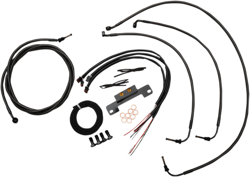 LA CHOPPERS LA-8055KT2-13M Complete Midnight Braided Cable Kit - 12"-14" Handlebars - '17-'20 Touring - 12"-14" Handlebars '17-'20 Touring