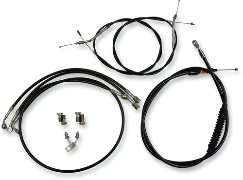LA CHOPPERS LA-8122KT-13B Standard Black Vinyl Handlebar Cable/Brake Line Kit - 12"-14" Ape Hangers - '15 FXSB - 12"-14" Ape Hangers '15 FXSB