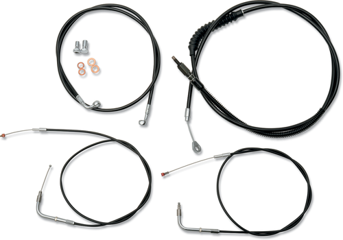 LA CHOPPERS LA-8230KT-13B Standard Black Vinyl Handlebar Cable/Brake Line Kit - 12"-14" Ape Hangers - '08-'17 FXDF - 12"-14" Ape Hangers '08-'17 FXDF