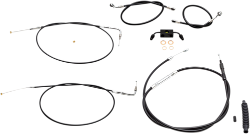 LA CHOPPERS LA-8231KT-13B Standard Black Vinyl Handlebar Cable/Brake Line Kit - 12"-14" Ape Hangers - '12-'17 FXDF - 12"-14" Ape Hangers '12-'17 FXDF