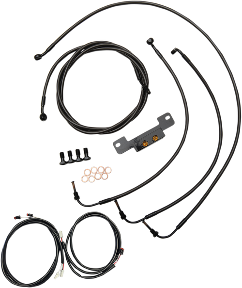 LA CHOPPERS LA-8055KT3-16M Complete Plug-and-Play Cable Kit - 15" - 17" Handlebars - '17-'19 Touring - Midnight - 15" 17" Handlebars '17-'19 Touring Midnight