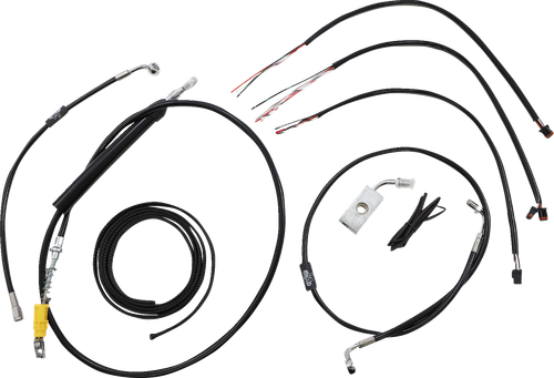 LA CHOPPERS LA-8155KT2-19B Complete Black Vinyl Braided Handlebar Cable/Brake Line Kit - 18"-20" Handlebars - '18-'24 Softail - 18"-20" Handlebars '18-'24 Softail