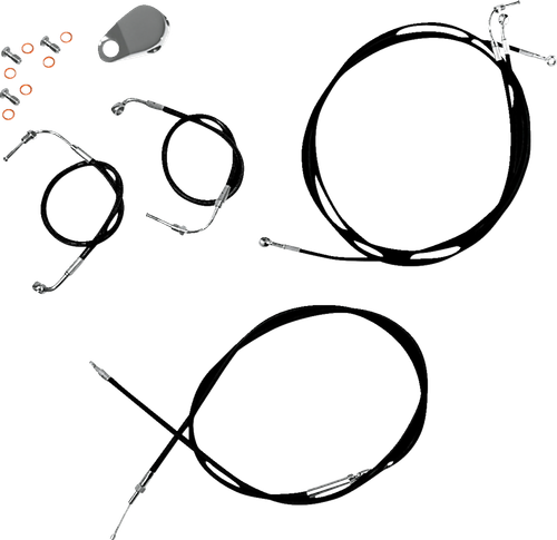 LA CHOPPERS LA-8157KT-08B Standard Black Vinyl Handlebar Cable/Brake Line Kit - Mini Ape Hangers - '18-'24 Softail - Mini Ape Hangers '18-'24 Softail