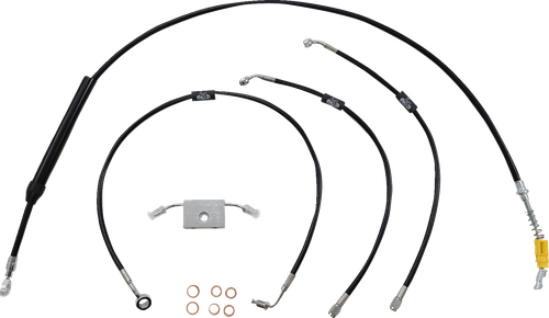 LA CHOPPERS LA-8157KT-13B Standard Black Vinyl Handlebar Cable/Brake Line Kit - 12"-14" Ape Hangers - '18-'24 Softail - 12"-14" Ape Hangers '18-'24 Softail