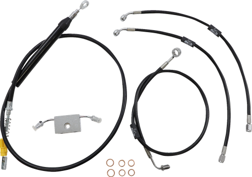 LA CHOPPERS LA-8157KT-16B Standard Black Vinyl Handlebar Cable/Brake Line Kit - 15"-17" Ape Hangers - '18-'24 Softail - 15"-17" Ape Hangers '18-'24 Softail