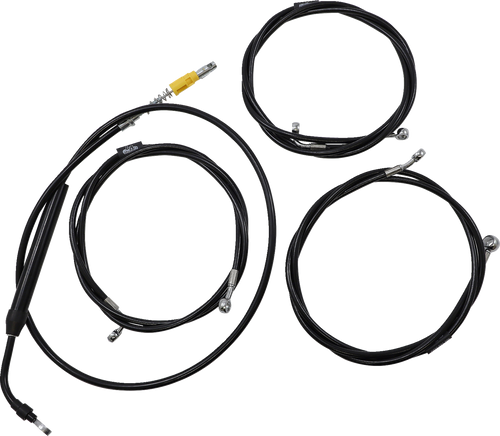 LA CHOPPERS LA-8056KT-16B Standard Black Vinyl Handlebar Cable/Brake Line Kit - 15"-17" Ape Hangers - '21-'22 FLH - 15"-17" Ape Hangers '21-'22 FLH