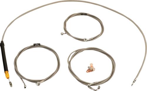 LA CHOPPERS LA-8059KT-13 Standard Stainless Braided Handlebar Cable/Brake Line Kit - 12"-14" Ape Hangers - '23-'25 Touring - 12"-14" Ape Hangers '23-'25 Touring