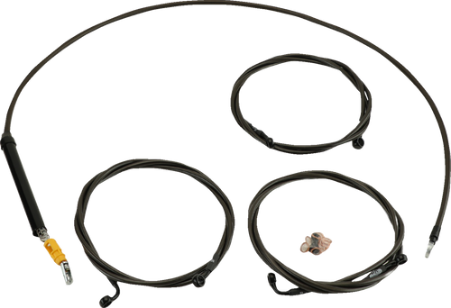 LA CHOPPERS LA-8059KT-19M Standard Midnight Braided Handlebar Cable/Brake Line Kit - 18"-20" Ape Hangers - '23-'25 Touring - 18"-20" Ape Hangers '23-'25 Touring