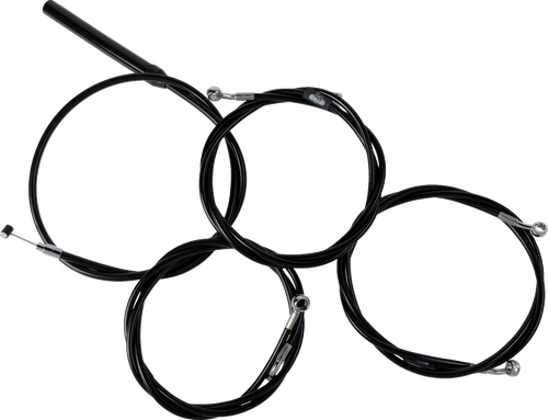 LA CHOPPERS LA-8059KT2-08B Complete Black Vinyl Braided Handlebar Cable/Brake Line Kit - Stock Handlebars - '23-'25 Touring - Stock Handlebars '23-'25 Touring
