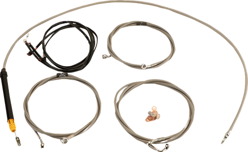 LA CHOPPERS LA-8059KT3-13 Complete Plug-and-Play Cable Kit - 12" - 14" Handlebars - '23-'25 Touring - Stainless - 12" 14" Handlebars '23-'25 Touring Stainless