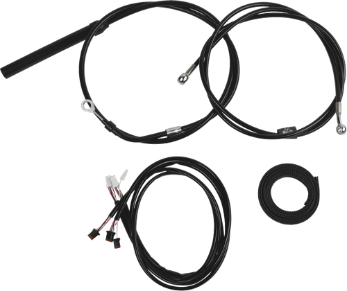 LA CHOPPERS LA-8062KT3-13B Complete Plug-and-Play Cable Kit - Upper - 12" - 14" Handlebars - '21-'22 FLH - Black - Upper 12" 14" Handlebars '21-'22 FLH Black