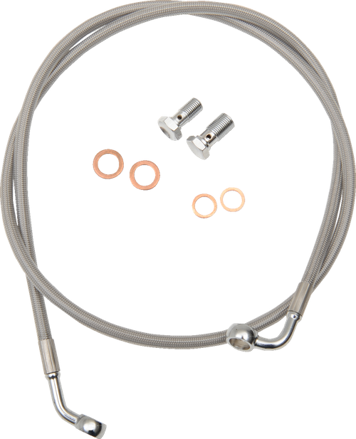 LA CHOPPERS LA-8310B13 Brake Lines - 12" - 14" Ape Hanger Handlebars - Stainless Steel - 12" 14" Ape Hanger Handlebars Stainless Steel