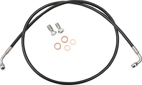 LA CHOPPERS LA-8310B16B Brake Line - 15" - 17" Ape Hanger Handlebars - Black - 15" 17" Ape Hanger Handlebars Black
