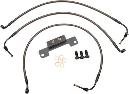 LA CHOPPERS LA-8011B19M Brake Lines - 18" - 20" Ape Hanger Handlebars - Midnight - 18" 20" Ape Hanger Handlebars Midnight