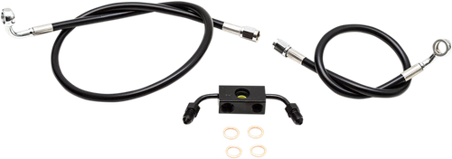 LA CHOPPERS LA-8321B16B Brake Line - 15" - 17" Ape Hanger Handlebars - Black - 15" 17" Ape Hanger Handlebars Black