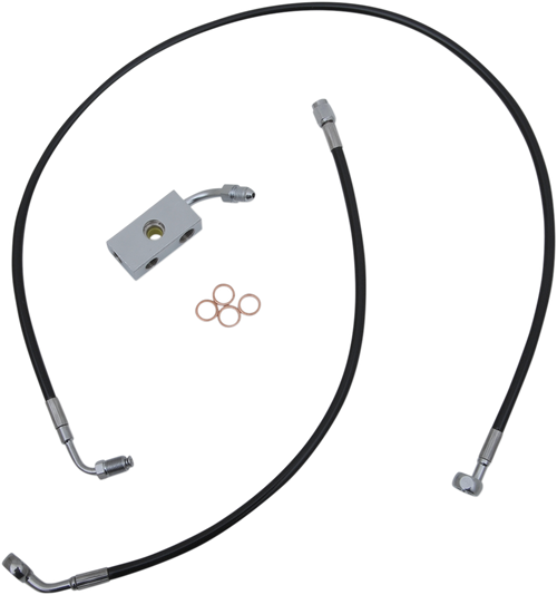 LA CHOPPERS LA-8152B16B Brake Line - 15" - 17" Ape Hanger Handlebars - Black - 15" 17" Ape Hanger Handlebars Black