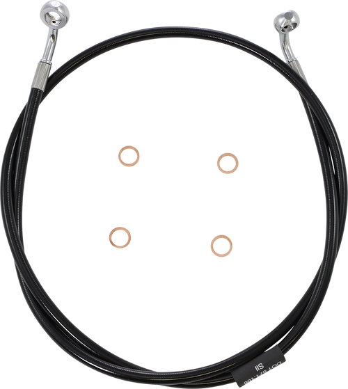 LA CHOPPERS LA-8153B13B Brake Line - 12" - 14" Ape Hanger Handlebars - Black - 12" 14" Ape Hanger Handlebars Black