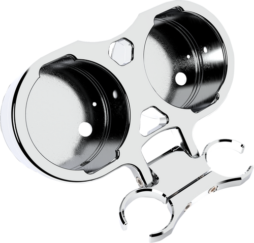 LA CHOPPERS LA-7398-02C T-Bar Gauge Mount - Dual - Chrome - 1.00" Diameter - Dual Chrome 1.00" Diameter