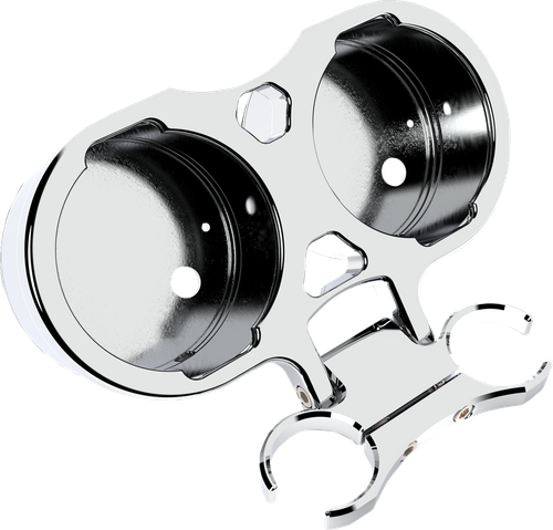 LA CHOPPERS LA-7398-12C T-Bar Gauge Mount - Dual - Chrome - 1.25" Diameter - Dual Chrome 1.25" Diameter