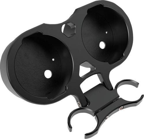 LA CHOPPERS LA-7398-22B T-Bar Gauge Mount - Dual - Black - 1.50" Diameter - Dual Black 1.50" Diameter