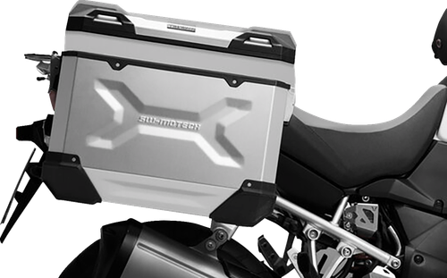 SW-MOTECH KFT.05.765.70000/S TRAX ADV Aluminum Case System - Silver Suzuki V-Strom 650 '11-'16