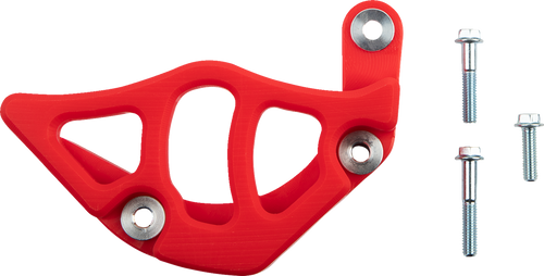 T.M. DESIGNWORKS HCC-TRX-RD ATV Integrated Case Saver/Sprocket Cover - Red Honda