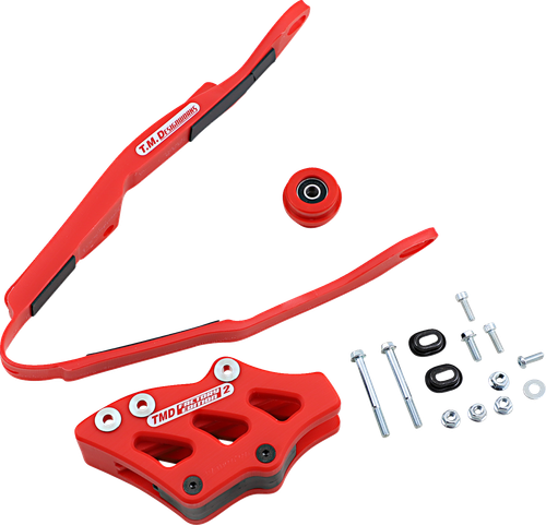 T.M. DESIGNWORKS HCP-H07-RD Chain Guide and Slider Kit - Honda Red