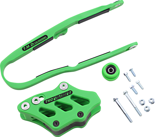 T.M. DESIGNWORKS KCP-K11-GR Chain Guide and Slider Kit - Kawasaki Green